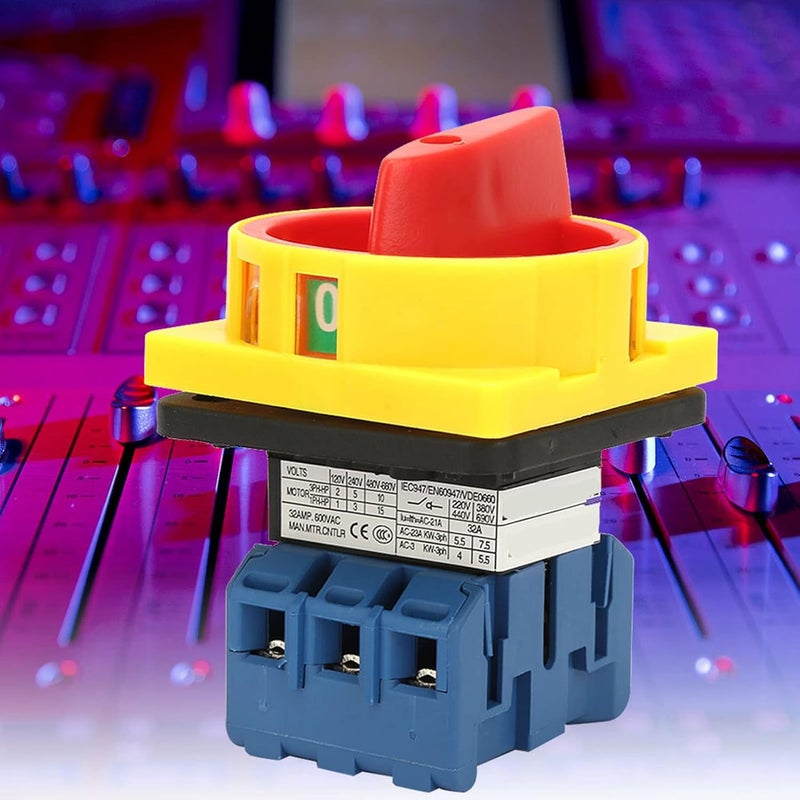 Moofey 32A Rotary Switch, 3 Pole 2 Position Disconnect Switch, Rotary Cam Selector - Image 3